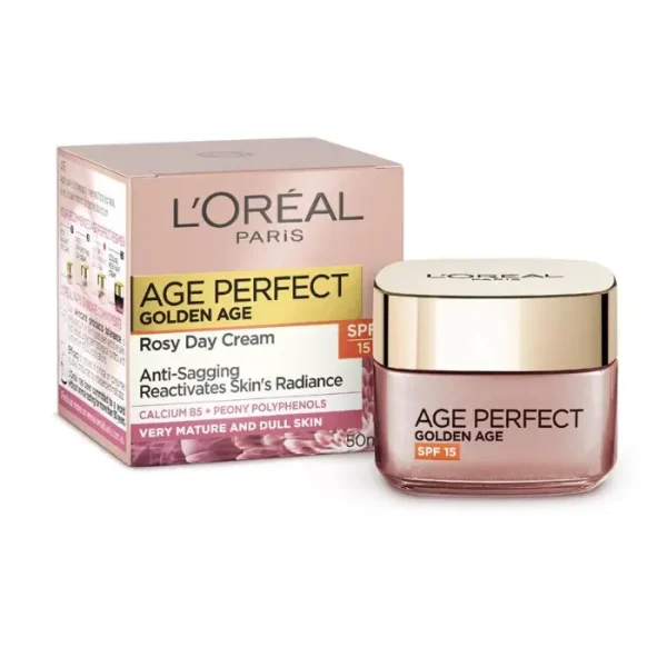LOreal Paris Age Perfect Golden Age Rosy Re-Densifying Day Cream SPF 15 | 50mL available at Kozymall in Bangladesh