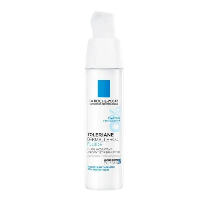 La Roche-Posay Toleriane Dermallergo Fluid Lightweight Moisturiser — soothing, lightweight moisturizer with Neurosensine and Thermal Spring Water for sensitive skin. Hydrates, calms, and strengthens the skin barrier. Available at Kozymall Bangladesh. 100% authentic, imported from Australia & Canada, with fast delivery across Bangladesh.
